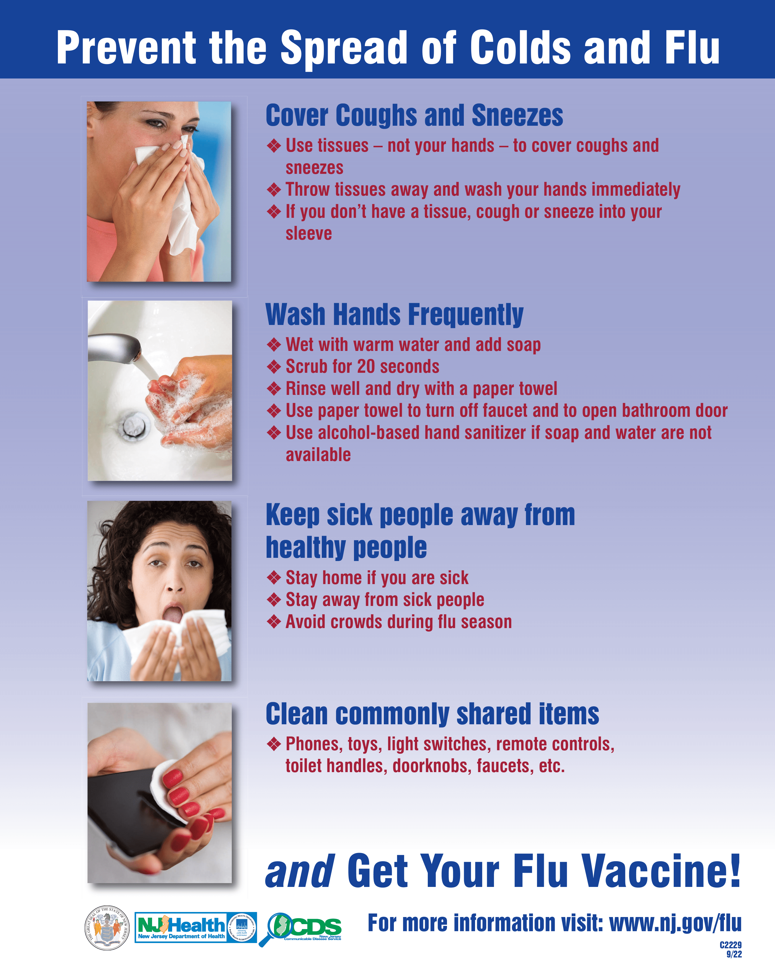 NJDOH Prevent the Spread of Colds & Flu